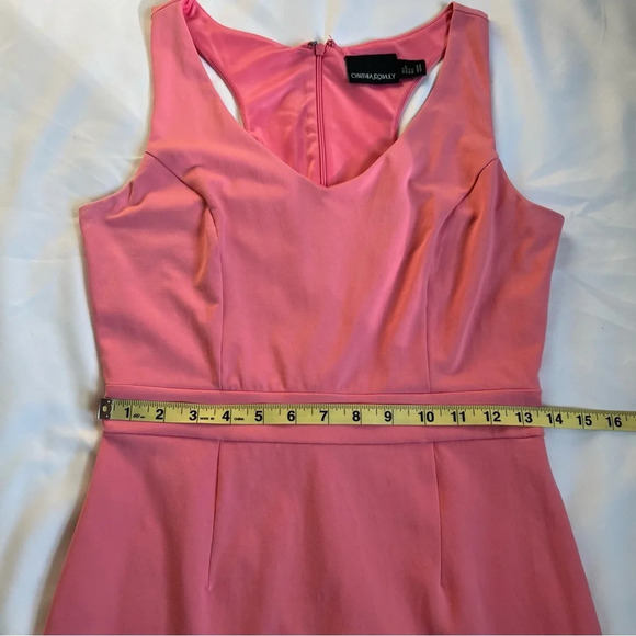 Cynthia Rowley Womens Mini Dress Pink Small Sculpted  Sheath V-Neck‎ Sleeveless - Picture 12 of 17